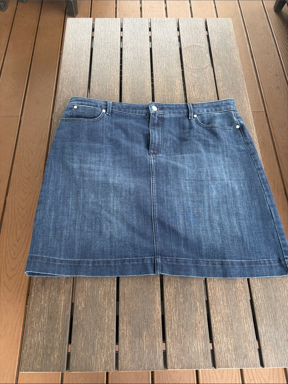 Talbots Indigo Denim A-Line Mini Skirt